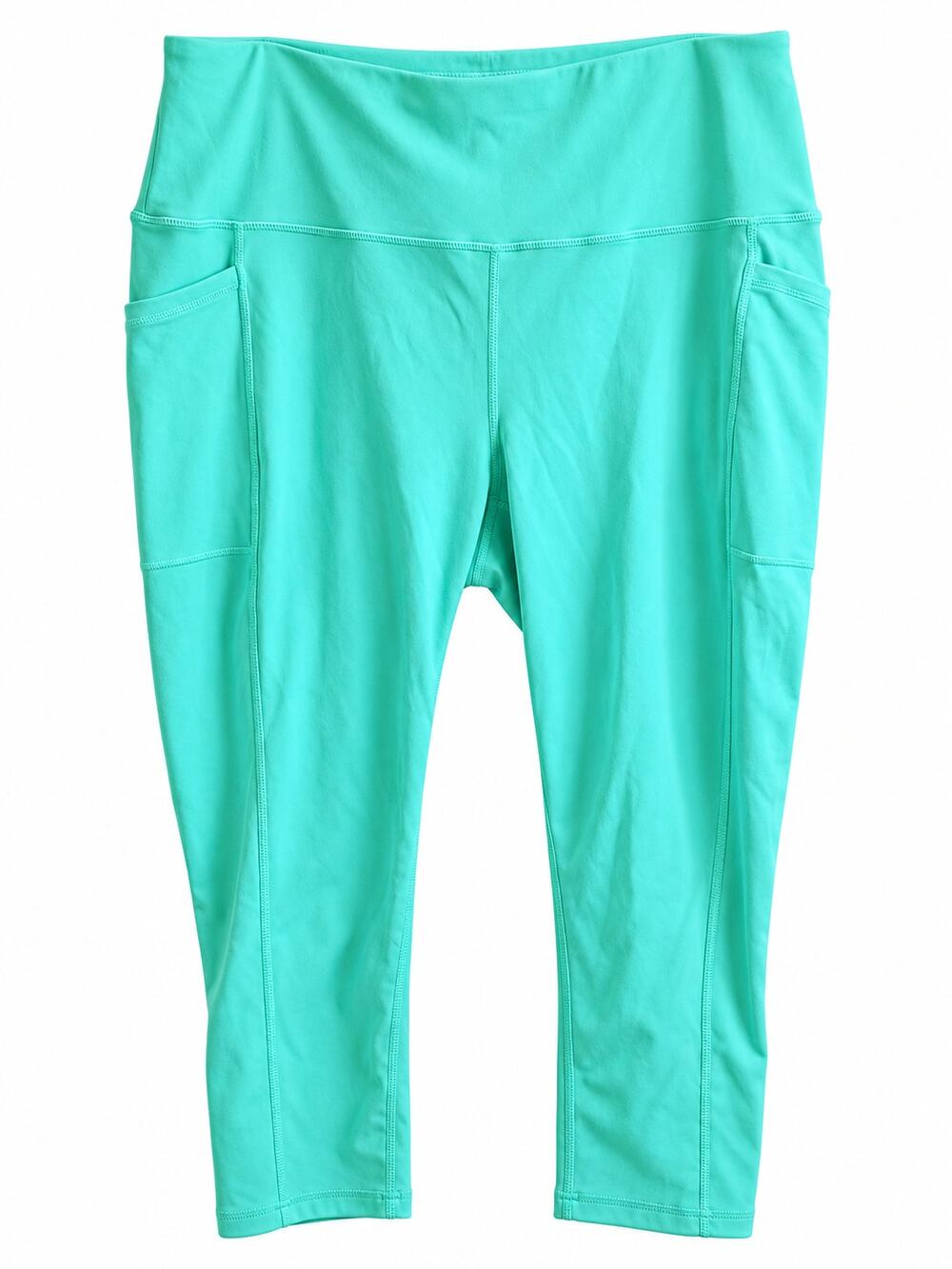 Adrienne Vittadini Women’s 2X Mint Capri Leggings High Waist Pockets